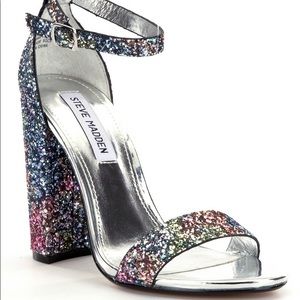 Steve Madden CARRSON shimmer block heels sparkly